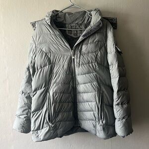 Eddie Bauer Grey Down Puffer Jacket Size XL